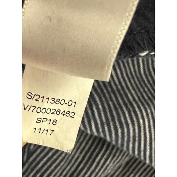 Athleta Pants Womens 6 Navy White Stripe Bali Linen Ankle Rolled Cuffs 211380-01 - Picture 9 of 10